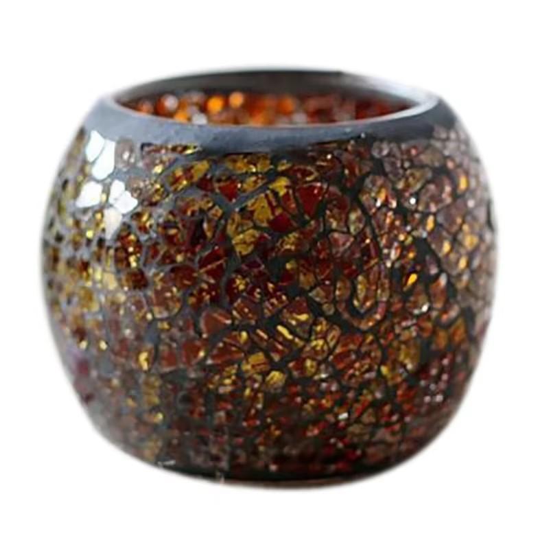 European Style Glass Mosaic Candle Holder, Bar Decoration, Colored Glass Candle Holder Decoration, Creative Candle Cup Ornament