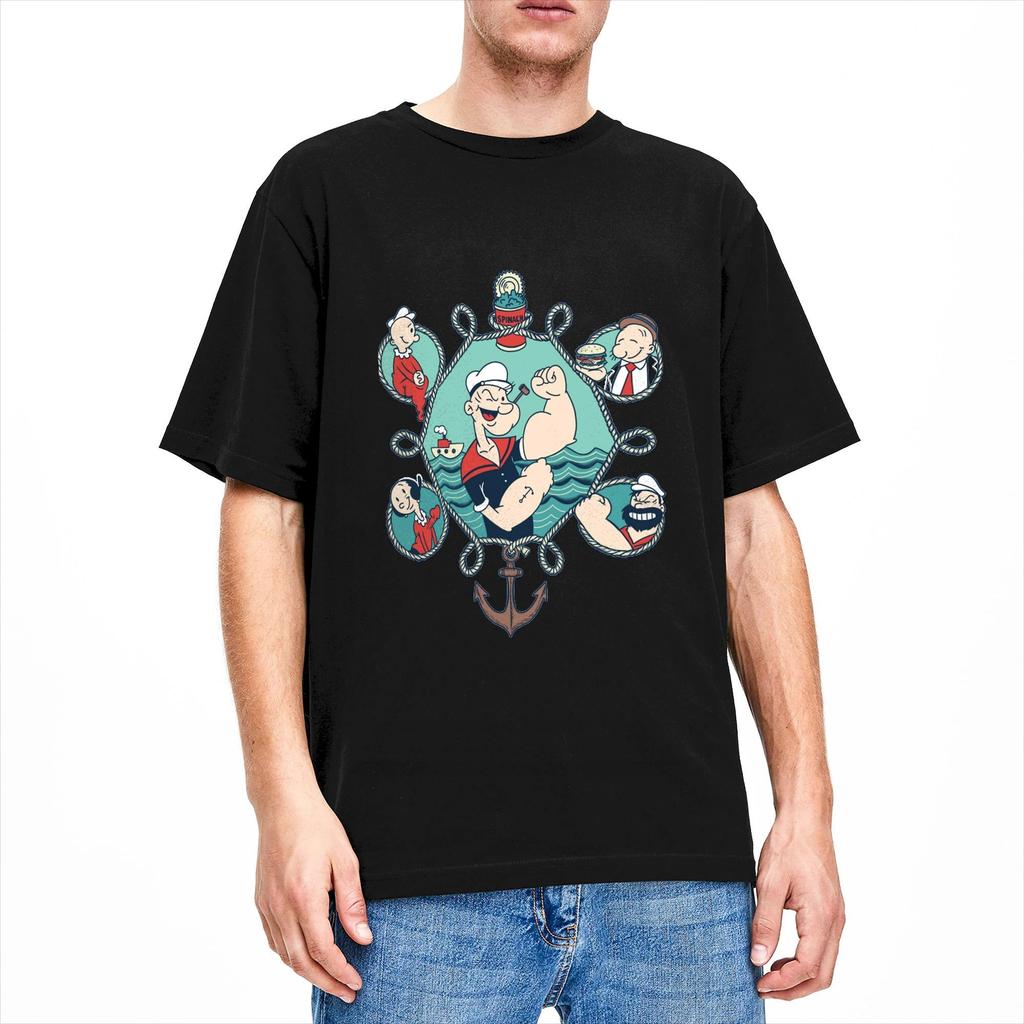 T-shirt Popeye il Marinaio Estate T-shirt Popolari 100% Cotone Girocollo Taglia Grande 5XL Magliette Manica Corta Y2K Retro Top