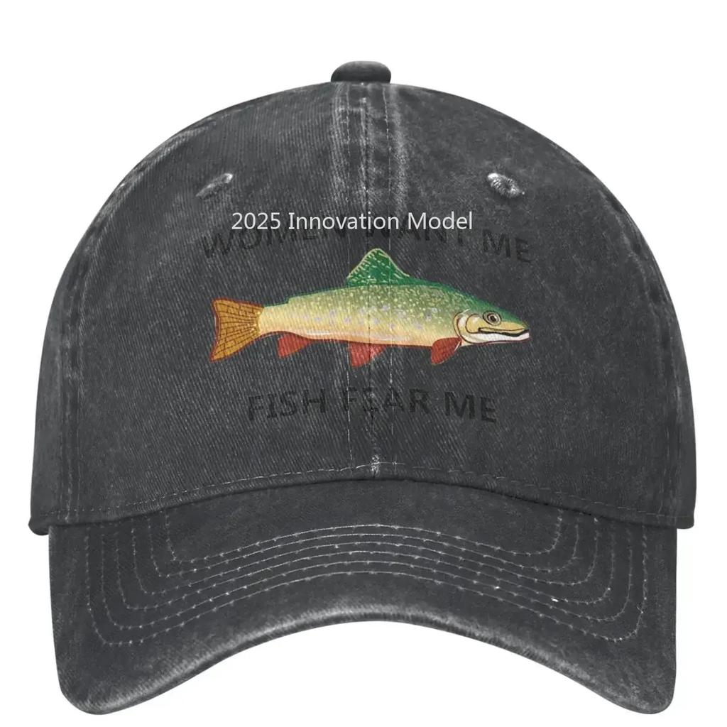 Women Want Me Casual Baseball Cap Spring Fish Fear Me Trucker Hat Wholesale Hunting Camping Cap Fashion Baseball Caps