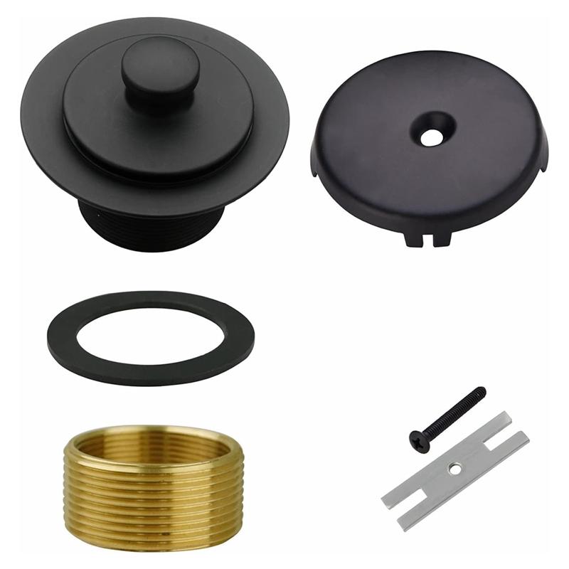 

A96I-Universal All Metal Lift& Turn Black Bathtub Drain Kit With Single Hole Overflow Faceplate And Tub Drain Overflow Accessori