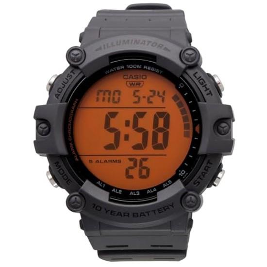 CASIO Standard Digital Watch AE-1500WHC-8AV Mens Dark Gray Orange LCD Overseas Model