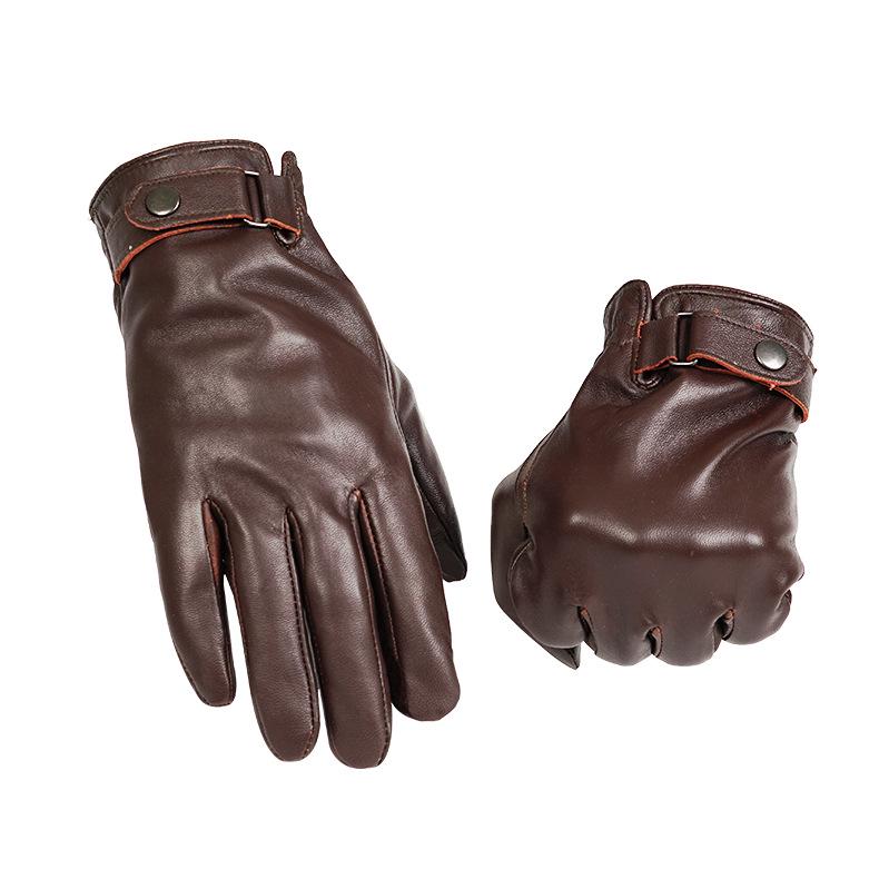 Unisex Black Leather Outdoor Fashion Gloves for Cycling