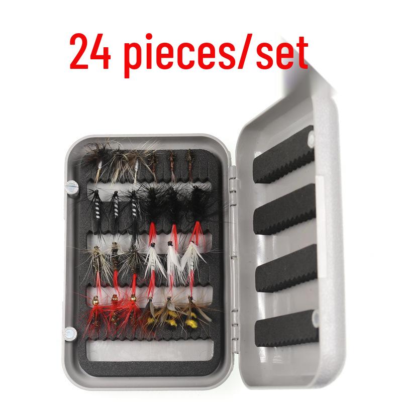 

Double-Layer Waterproof Box with 24/32/72-Piece Artificial Fly Fishing Lure Set