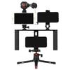 Manjike Portable Aluminum Phone Cage with Light and Mic for Live Streaming