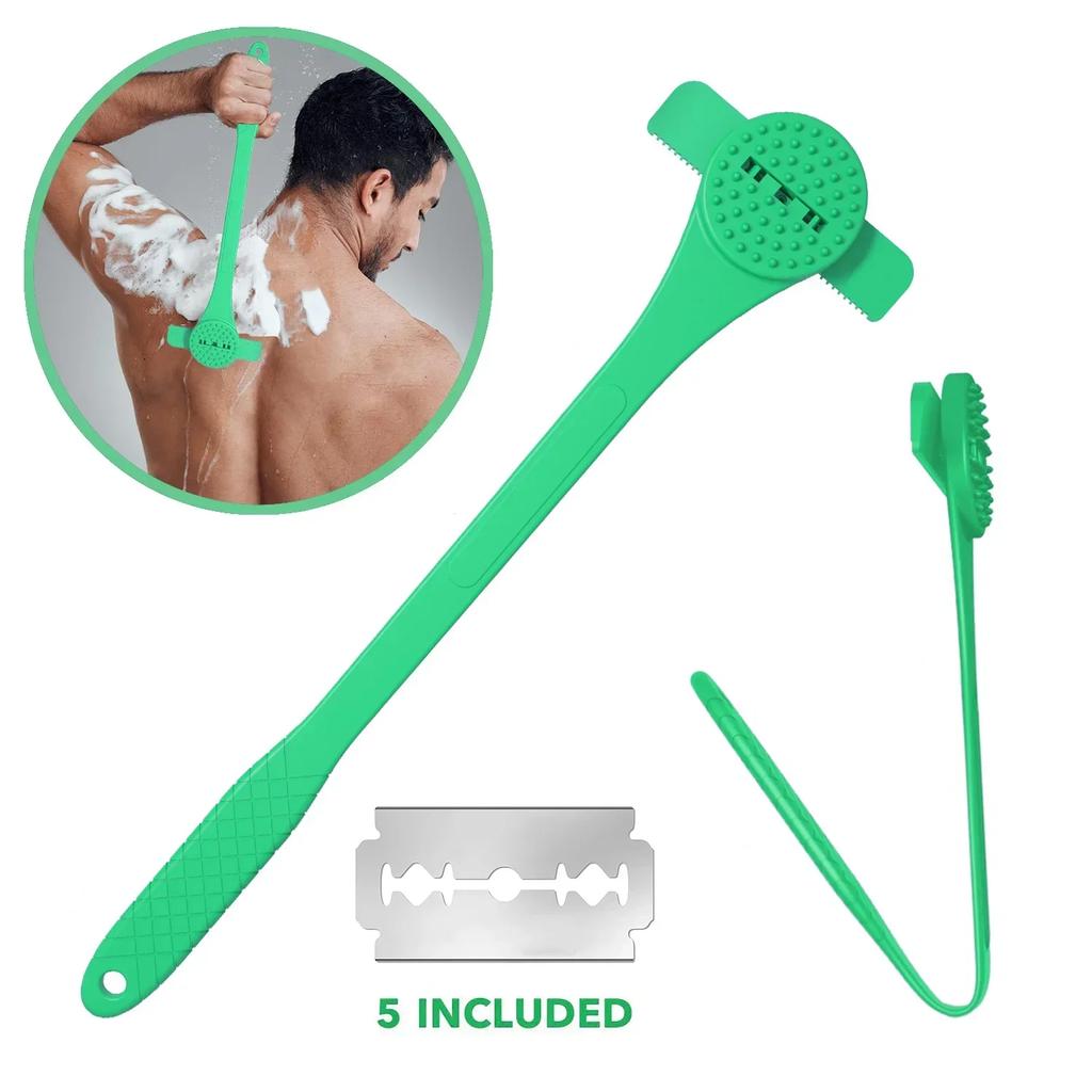 Man Shaving Knife Back Razor Shaver Groomer Full Body Hair Removal Trimmer Waterproof Rustproof Long Handle Back Leg Epilator