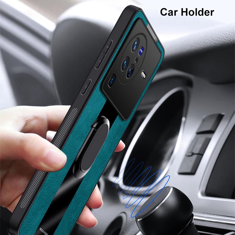 PU kožené pouzdro s držákem prstenu pro Vivo X80 Pro X Note 5G kryt luxusní magnetické silikonové ochranné pouzdro na telefon pro Vivo X Note X80