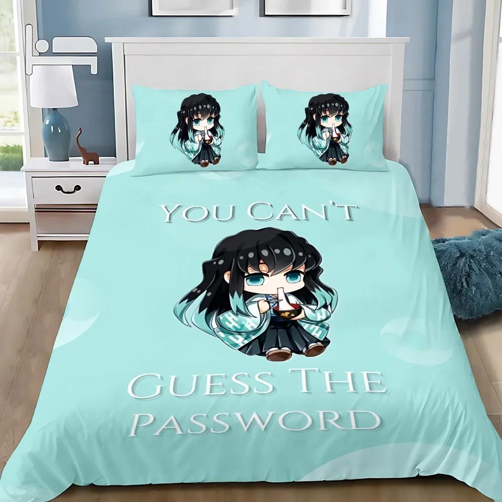 Anime Duvet Cover Pillowcase M-Muichiro tokitoS Bedding Set Adult Boy Girl Adult Bedroom Decoration Gift Single Double