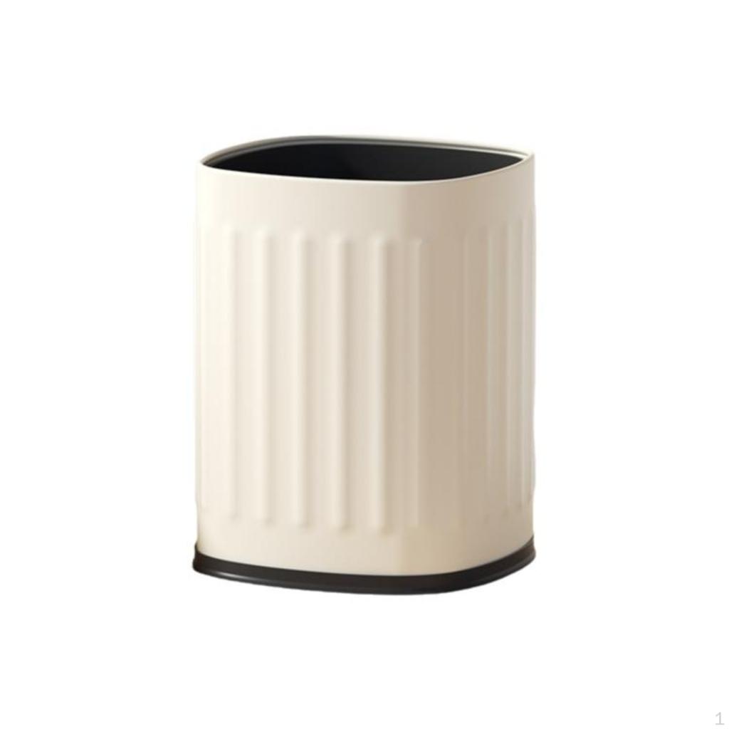 Trash Can, Smudge Resistant, SpaceEfficient, Kitchen, Bathroom, Bedroom Cream White 8L
