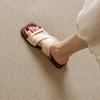 Sheepskin Version! Thick-soled Square Head with Cool Slippers for Women To Wear Outside Summer 2025 New Retro Temperament Two Sandals