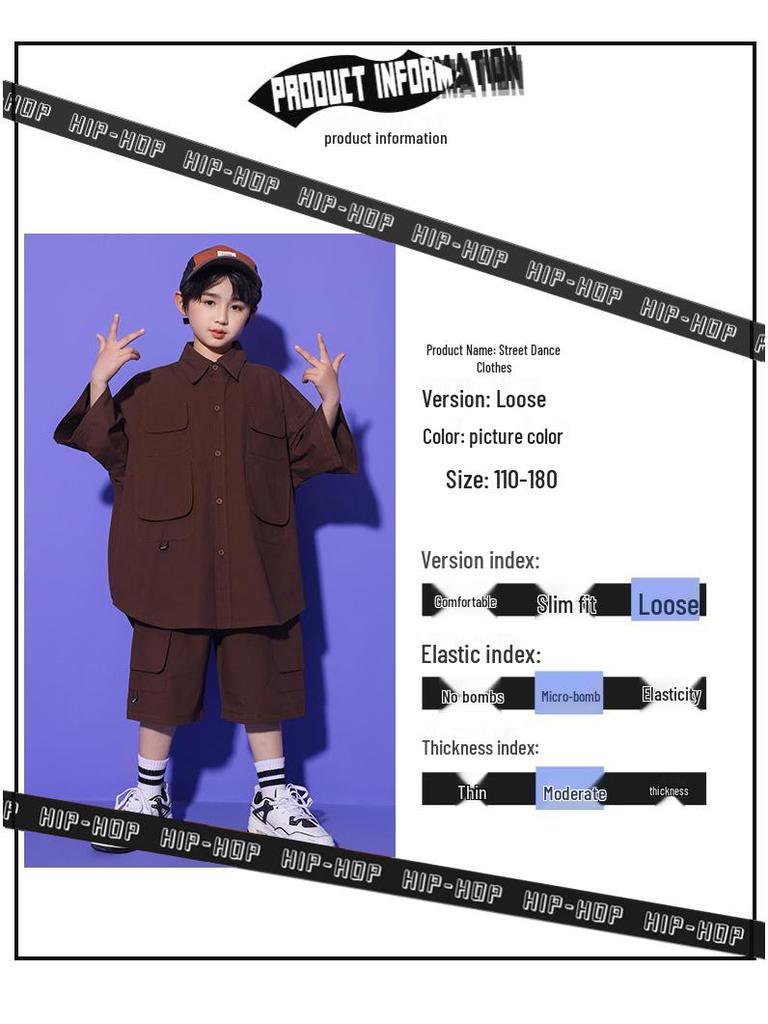 Girls' Hip-Hop Japanese Street Dance Costume - Children's Trendy Performance Outfit