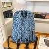 Leopard Print Denim Backpack Student Schoolbag Women Lightweight Backpack