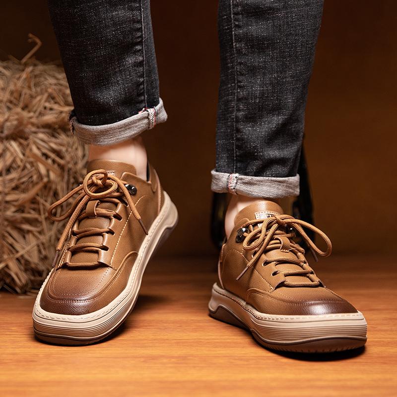 Fashion 2024 Warm Plush Men Shoes Outdoor New Outdoor Sneakers Men Lace-Up Casual Genuine Leather Mens Shoes All-match Men Oxford Shoes