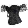 Breathable Polyester Lace Corset Top Adjustable Ties And Elegant Off Shoulder Design Traditional Blossomy Bustier Top