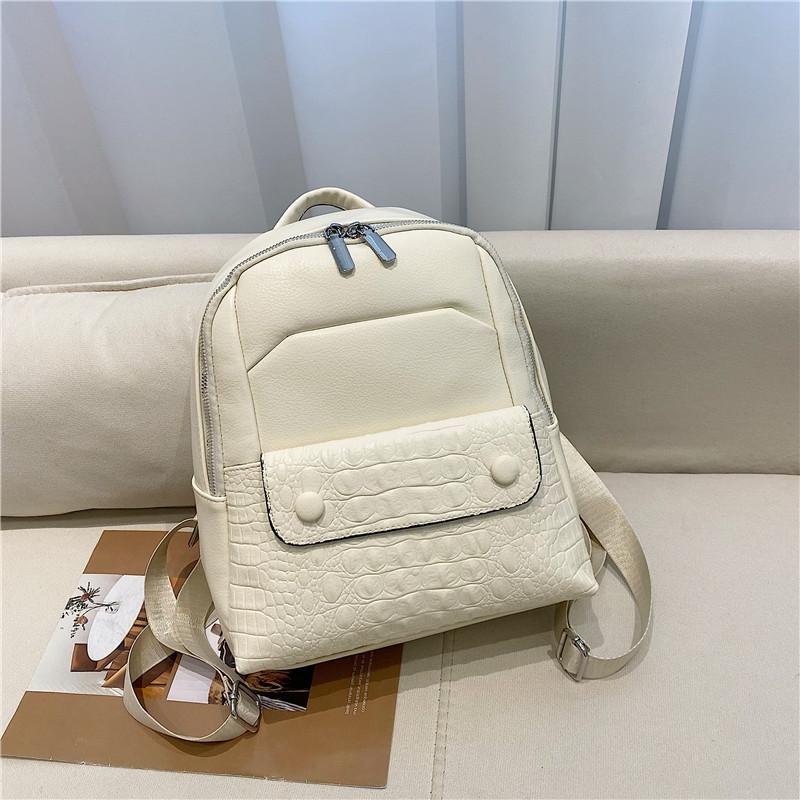 Ladies' Shoulder Bag, Double-shoulder Women's Bag, Casual and Fashionable Crocodile-patterned Backpack