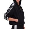 adidas Logo Casual Hooded Striped Windbreaker Jacket Women Jacket Black GN2811