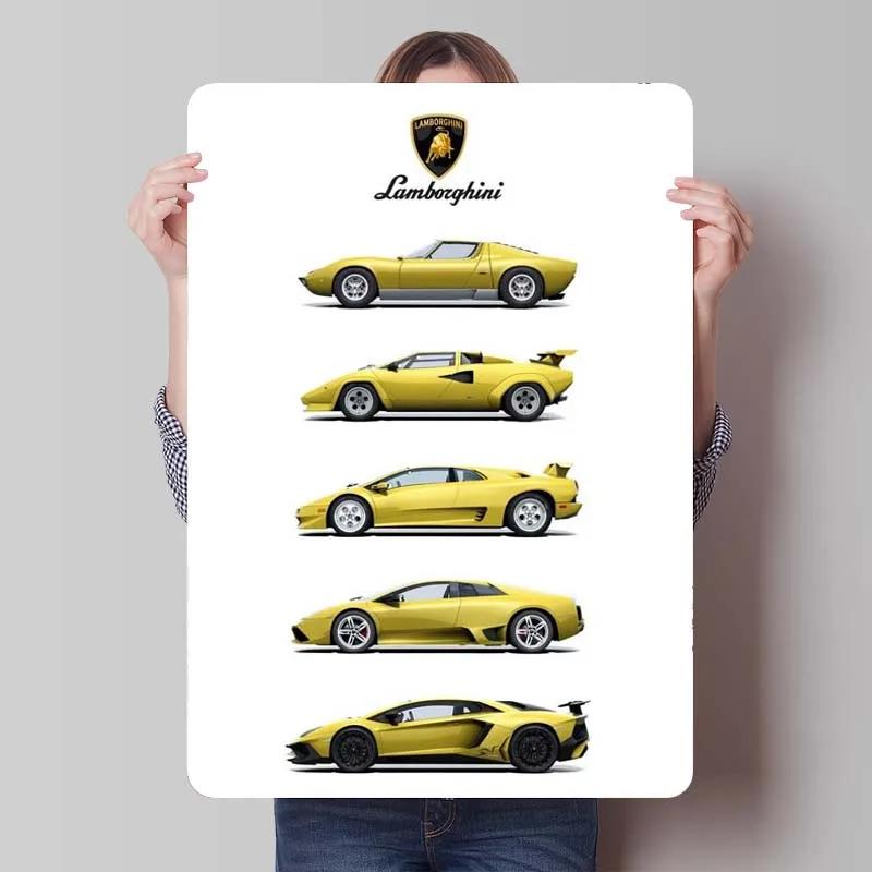 Lamborghini Tinplate Sign Cars Poster Decoration for Home Decor Items Retro Metal Sign Plaque for Garage Wall Art Decoration