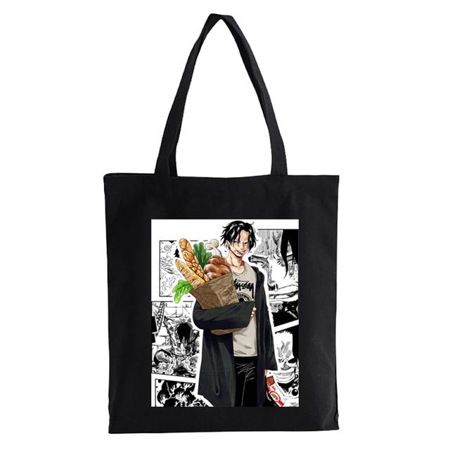 One Piece Shopping Bag Anime ZORO Graphic Print Canvas Bag Teenage Students Reusable Shopper Handbag Bag Women's Bag Bolsas