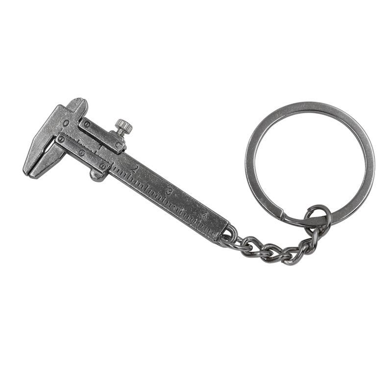 Portable Mini Vernier Caliper Keychain - Zinc Alloy Tool Pendant