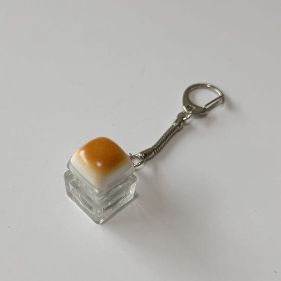 Caramel Bread Fidget Keyboard Toy Stress Relief 1/2/3/4/5/6/9-Keys Keyboard Finger Clicker Keychain Office School Decompression Button Sensory Toy
