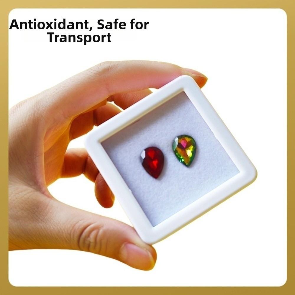 Transparent Gemstone Holder Flip Lid Crystal Display Case Packaging Jewelry Show Jewelry