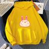 Omori Hoddie Kawaii Pink Bunnyprinting Hoodies Man Woman Harajuku Sweatshirts Pocket Clothes