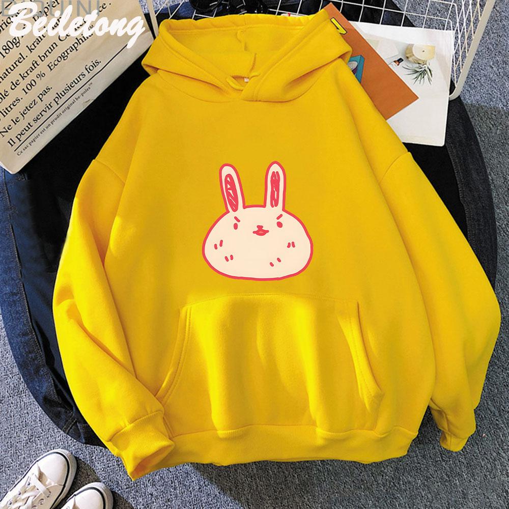Omori Hoddie Kawaii Pink Bunnyprinting Hoodies Man Woman Harajuku Sweatshirts Pocket Clothes