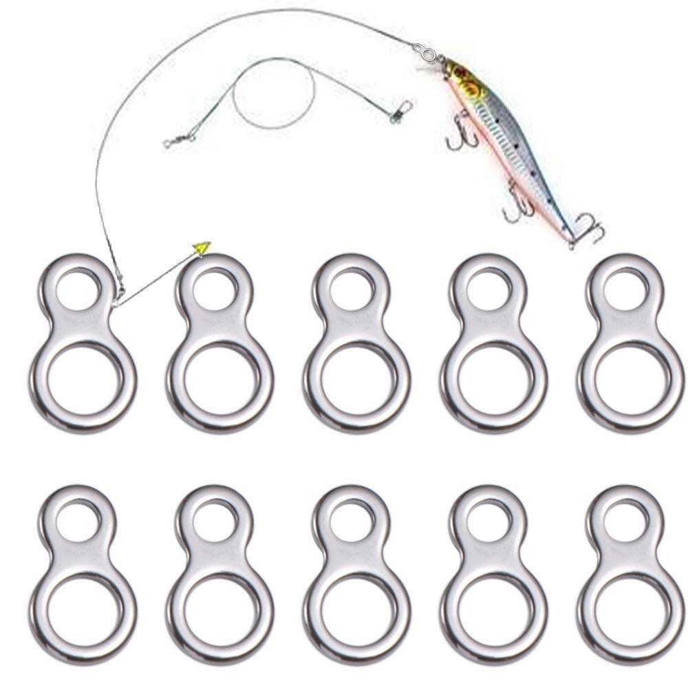 10Pcs 8 Shape Double Hole Link High Strength Trolling Connector Fishing Connector Ring Trolling