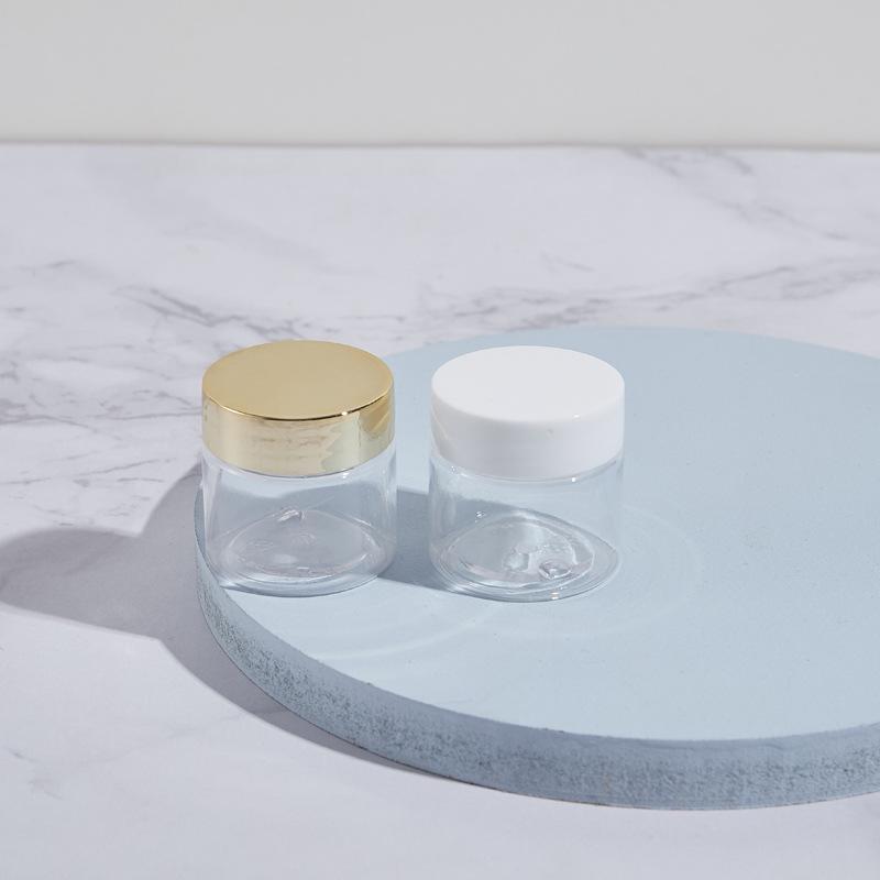 Frasco de Plástico Transparente de Boca Larga de 30ml para Sais de Banho, Cosméticos ou Amostras de Máscara