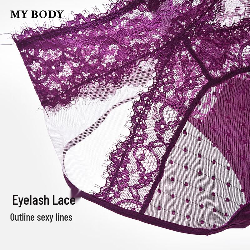 Mybody Women's Polka Dot Lace Low-Rise Briefs