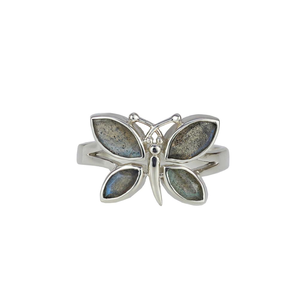 Natural Red Garnet Butterfly Ring, 925 Sterling Silver Charm Ring, Women's Ring, Promise Ring, Engagement Ring, Gift For Her