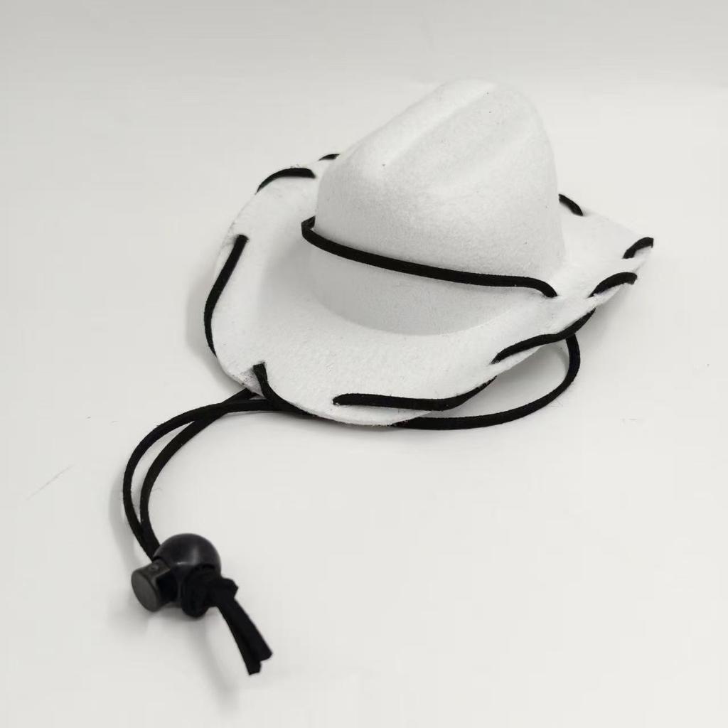 Pet handmade punched rope cowboy hat puppy cat western cowboy hat pet 13cm shaped small hat