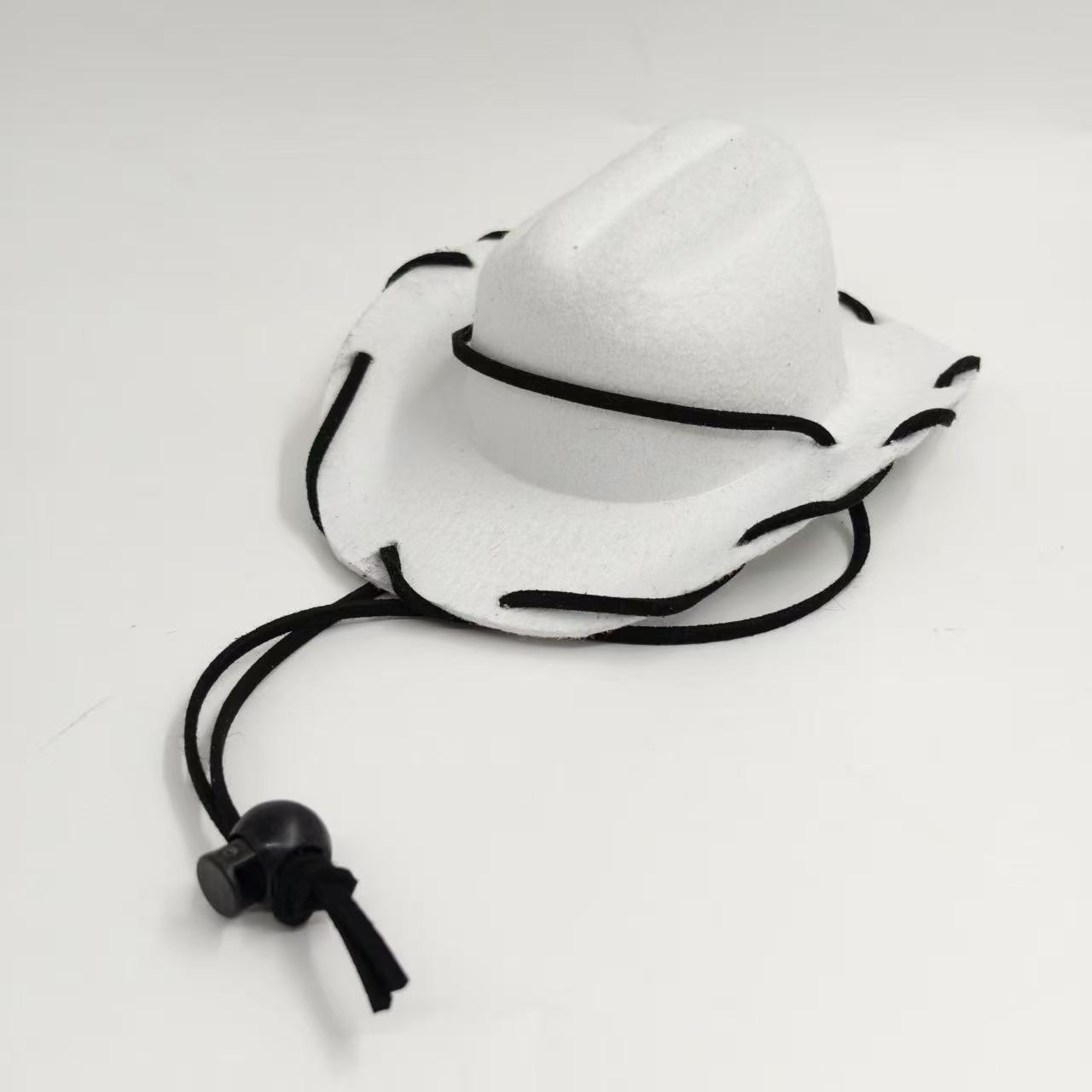 Pet handmade punched rope cowboy hat puppy cat western cowboy hat pet 13cm shaped small hat 13.5*10*5cm белый