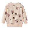 Autumn Cartoon Long-Sleeve Round Neck Sweatshirt for Girls - Casual Cotton Terry Kids' Top