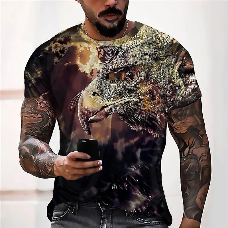 Men's Eagle 3D Digital Printed Loose Casual T-shirt