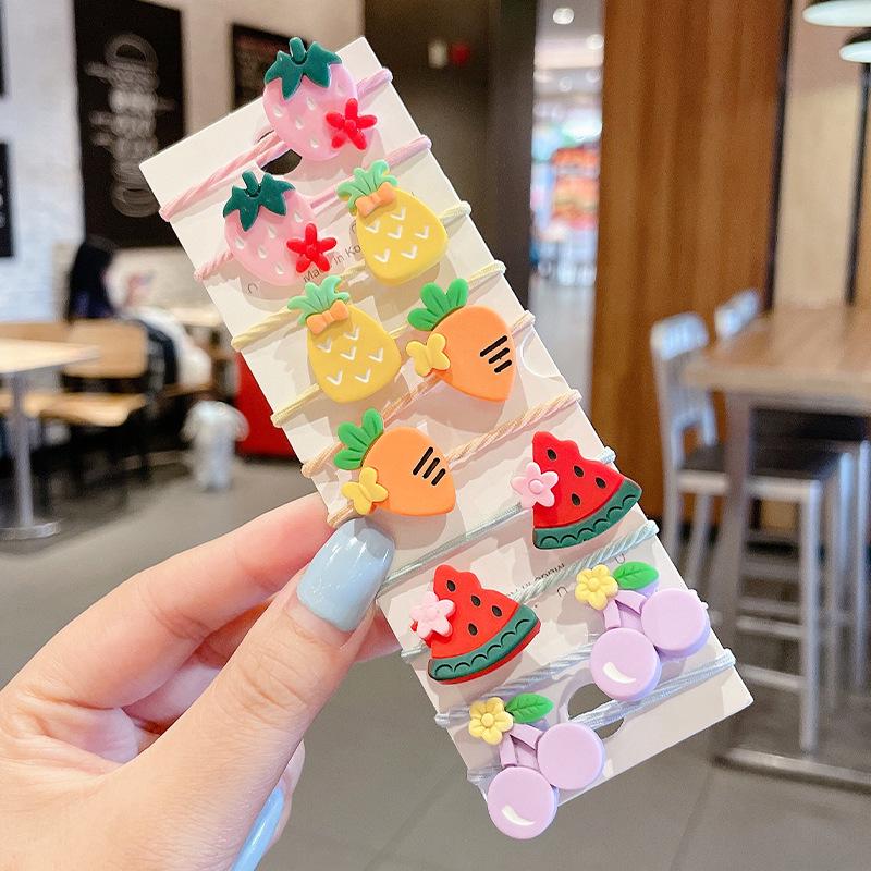 Elastice de păr colorate cu desene animate pentru copii - Drăguțe, elastice de cauciuc cu elasticitate ridicată și bentițe