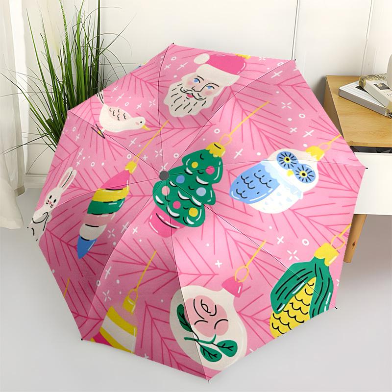 1pc Christmas Ornaments Automatic Opening/Closing Umbrella with Operation & Windproof Canopy - Folding Design, Holiday Gift yy260225194