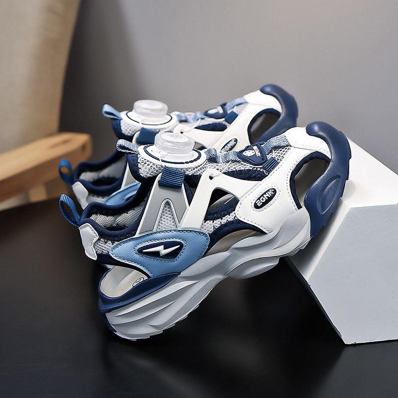 Classmate 2025 summer mesh rotating buckle bag head sandals boys hollow creek shoes girls sports beach shoes