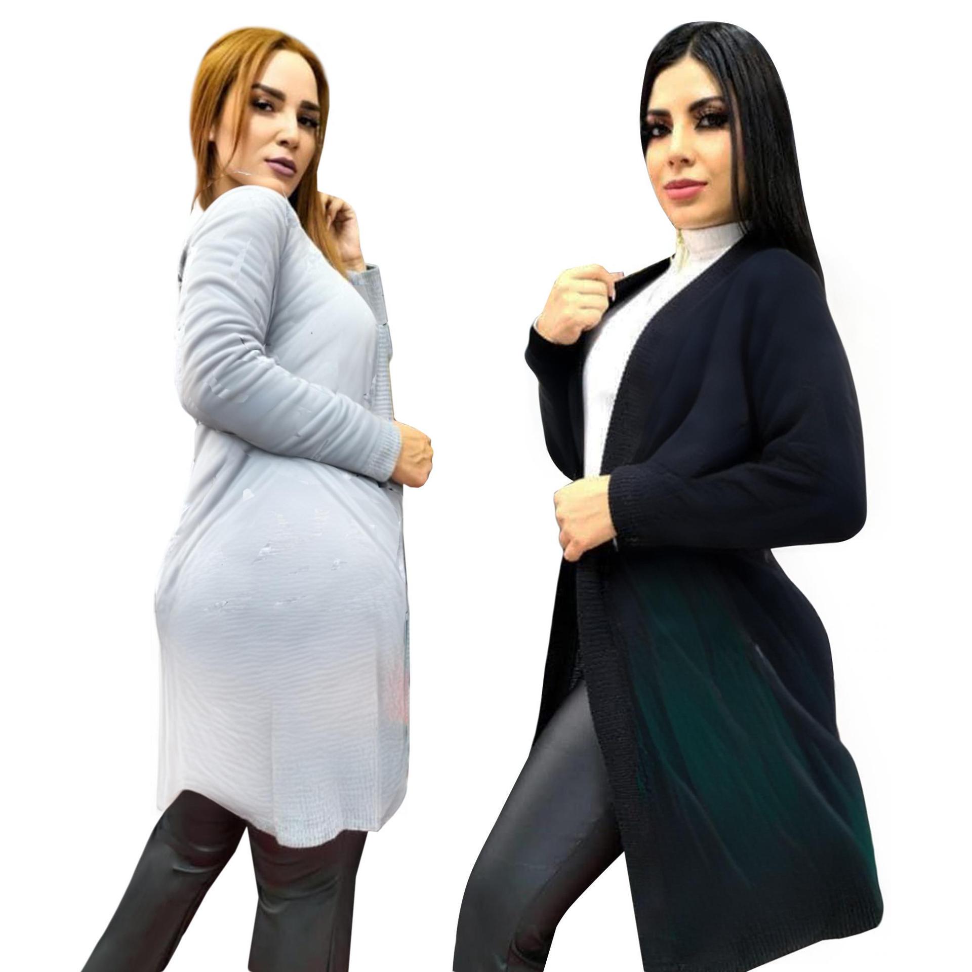 

Women s Elegant Slimming Knitted Cape Cardigan - 2 Colors Available Medium коричневий