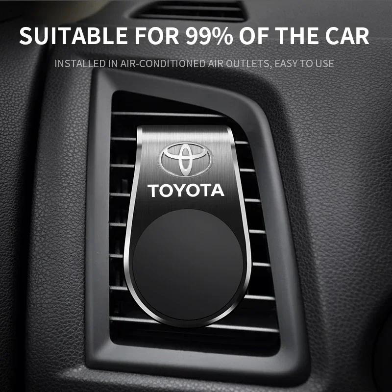 1x Car Magnetic L-shaped Car Dedicated GPS Phone Holder Emblem for Toyota TRD Chr Corolla Camry Rav4 Yaris Hilux Prius Avensis Auris
