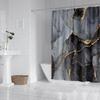 1 Piece of 180x180cm Black Marble Pattern Digital Printing Shower Curtain Partition Bathroom Waterproof and Mold Resistant