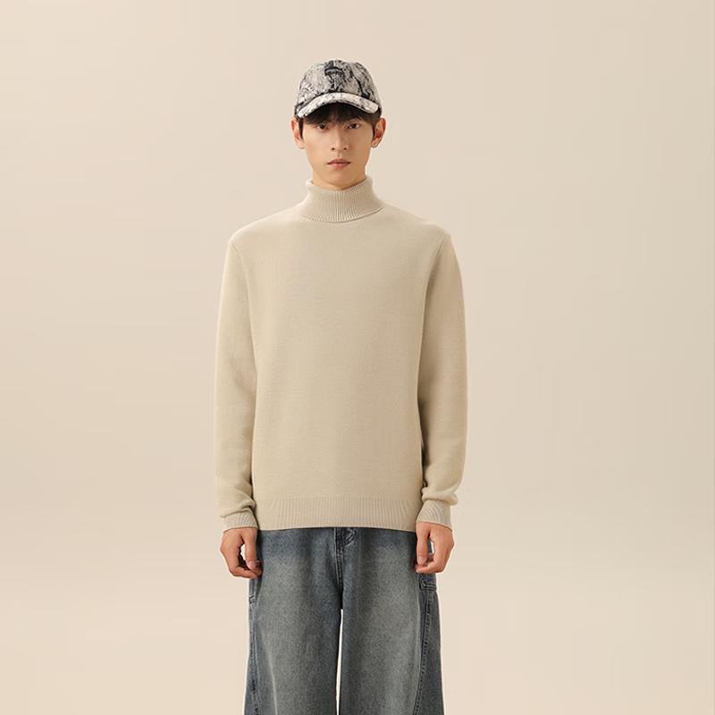 MINISO Men's Fleece Lined Turtleneck Sweater