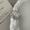 925 Silver Rings For Women Geometric Fine Jewelry Finger Adjustable Geometric Ball Ring For Party Birthday Gift