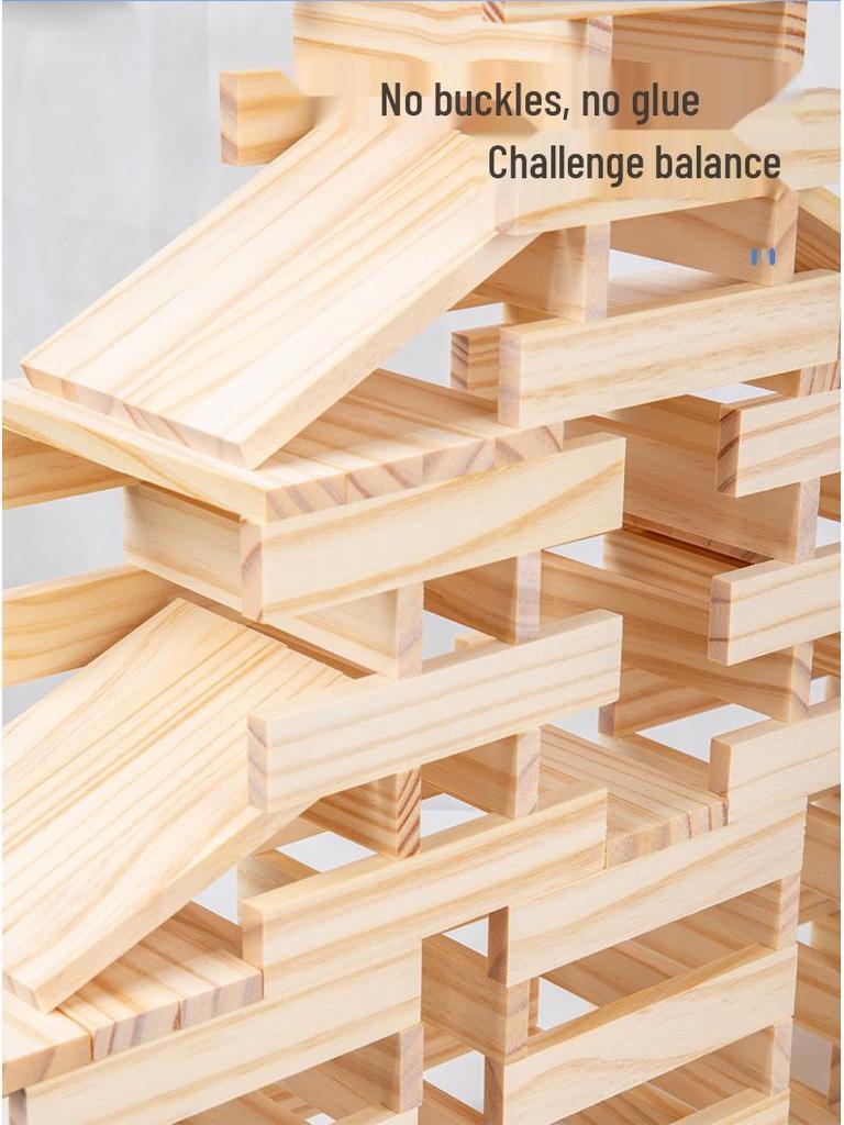 Creative 100-Piece Wooden Building Blocks for Children - Construction & Stacking Strips Toys for Kindergarten