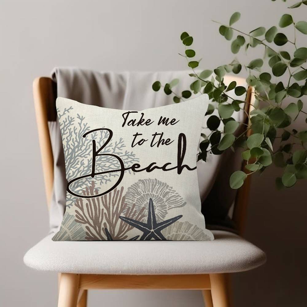 Ocean theme Pillow Case Home Doublesided Printing Short Plush Colorfast Microfiber Cushion Cover