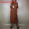 Autumn Lace Slip Dress Set With Spliced Knit Top For Elegant Office Women