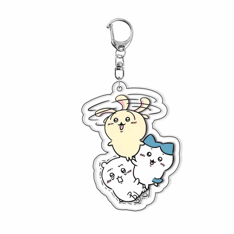 

chiikawa anime acrylic keychain DIY cute character layered keychain cross border ready stock anime merchandise accessories 5.5cm