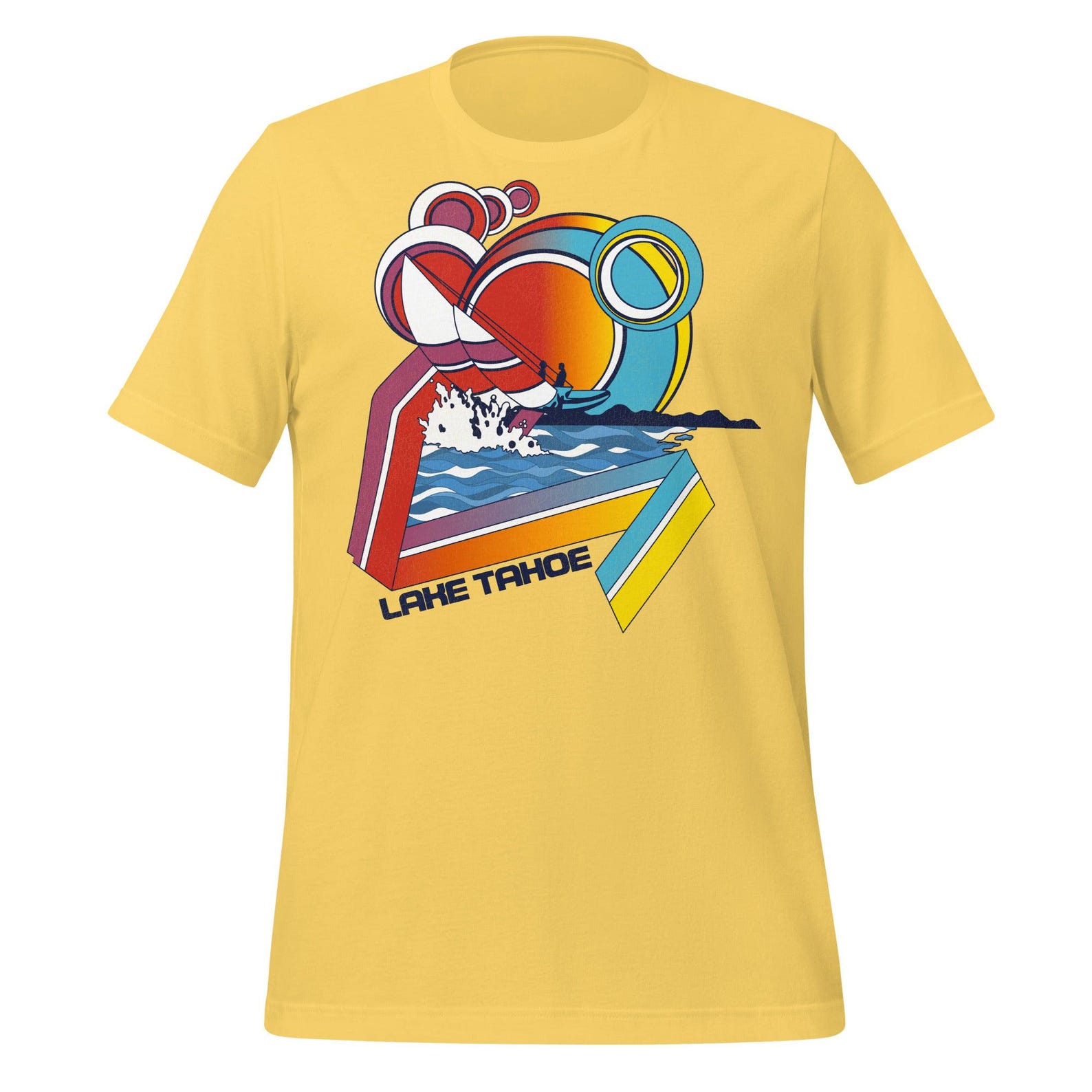 Retro Lake Tahoe Sailing T-Shirt - Vintage Style Cotton Tee S