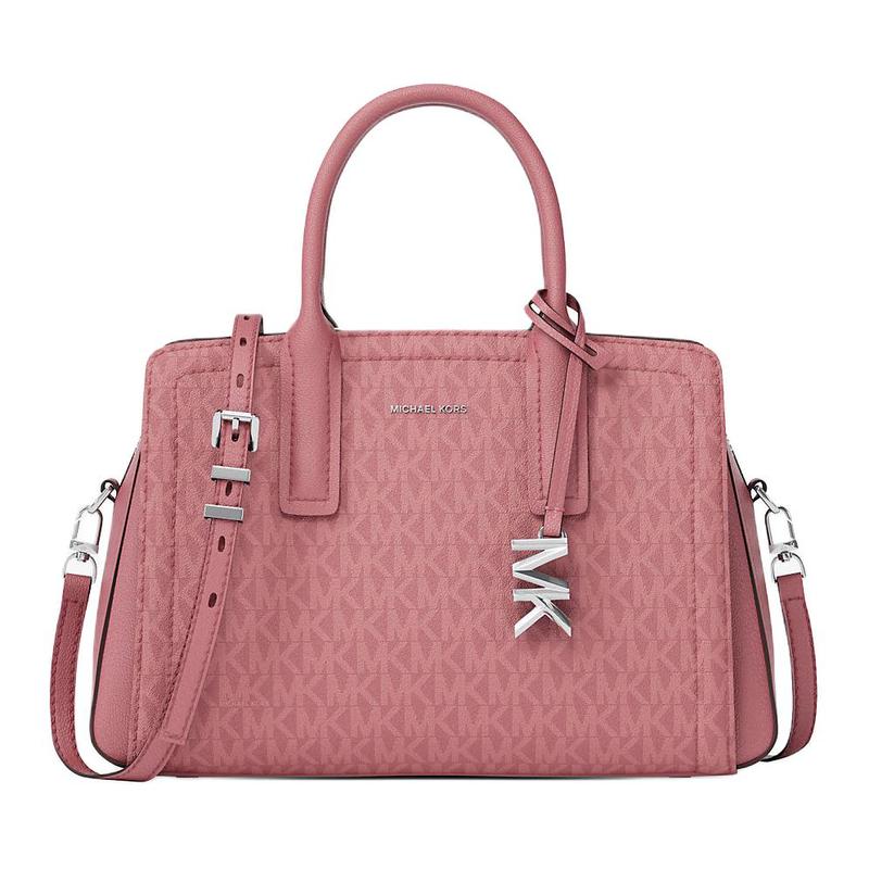 MICHAEL KORS Laila Metal Accessories Coated Canvas Shoulder Handbag Small Women's Rosewood
