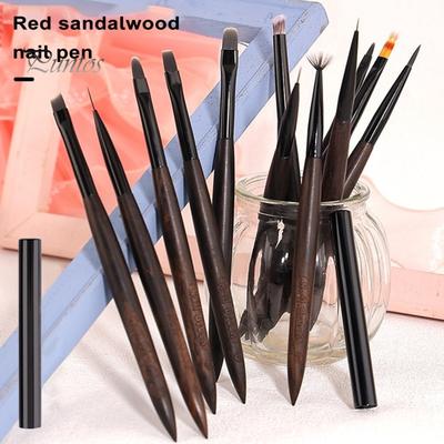DIY Nail Art Pen with Wooden Handle Non-shedding Soft Bristles Nail Painting Drawing Pen Manicure Brush