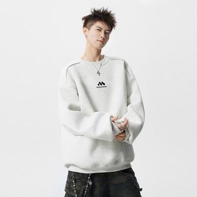 Crew Neck Sweater Men's Autumn High Street Trendy Brand Long-sleeved Men's Loose Couple Casual Jacket